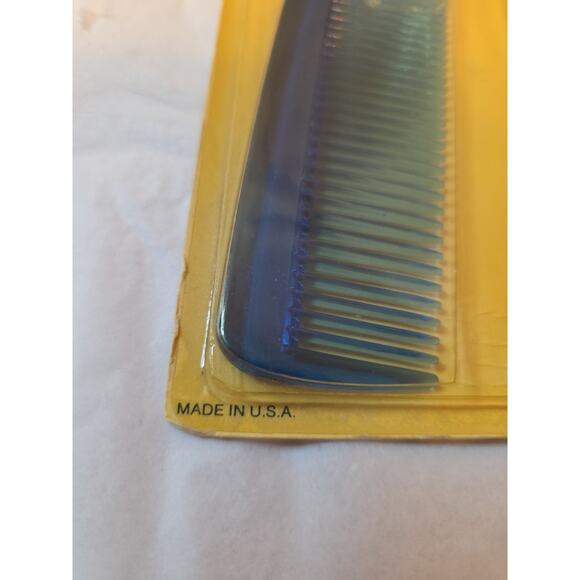 Vintage Goody Deluxe JewelTone Comb NOS Blue Hair Styling New on Card 9" - Picture 4 of 9